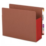 Smead Redrope Drop-Front End Tab File Pockets w/ Fully Lined Colored Gussets, 5.25" Expansion, Letter Size, Redrope/Red