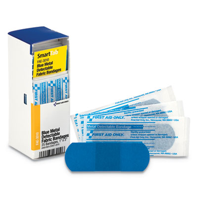 First Aid Only FAE-3010 Refill f/SmartCompliance Gen Cabinet, Blue Metal Detectable Bandages,1x3,25/Bx FAOFAE3010