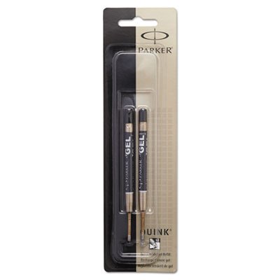 Parker Refill for Gel Ink Roller Ball Pens, Medium, Black Ink, 2/Pack PAR30525PP