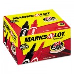 Marks-A-Lot Regular Desk Style Permanent Marker, Chisel Tip, Black, 24/Pack AVE98187