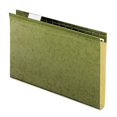 Pendaflex Reinforced 1" Extra Capacity Hanging Folders, Legal, Standard Green, 25/Box PFX4153X1