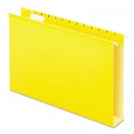 Pendaflex Reinforced 2" Extra Capacity Hanging Folders, 1/5 Tab, Legal, Yellow, 25/Box PFX4153X2YEL