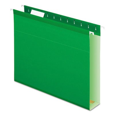 Pendaflex Reinforced 2" Extra Capacity Hanging Folders, Letter, Bright Green, 25/Box PFX4152X2BGR