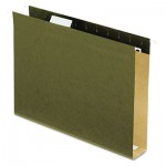 Pendaflex Reinforced 2" Extra Capacity Hanging Folders, 1/5 Tab, Letter, Green, 25/Box PFX4152X2