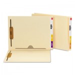 Smead Reinforced End Tab Pocket Folder, Two Fasteners, Letter, Manila, 50/Box SMD34101