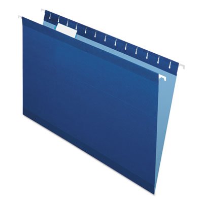 Pendaflex 04153 1/5 NAV Reinforced Hanging Folders, 1/5 Tab, Legal, Navy, 25/Box PFX415315NAV