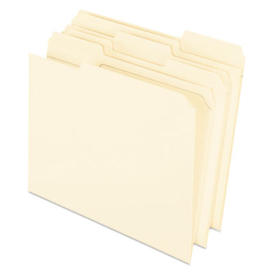 Pendaflex R752 1/3 Reinforced Top File Folders, 1/3-Cut Tabs, Right Position, Letter Size, Manila, 100/Box PFXR75213