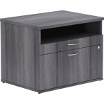 Lorell Relevance Series Charcoal Laminate Office Furniture Credenza - 2-Drawer 16213