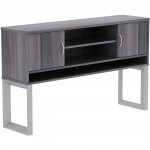 Lorell Relevance Series Charcoal Laminate Office Furniture Hutch 16219