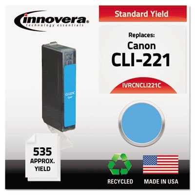 IVRCNCLI221C Remanufactured 2947B001 (CLI221) Ink, 535 Yield, Cyan IVRCNCLI221C