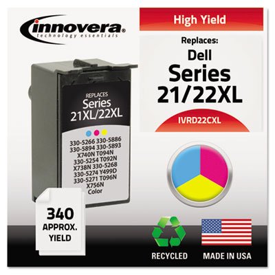 IVRD22CXL Remanufactured 330-5266 (21XL/22XL) High-Yld Ink, 340 Pg-Yld,Tri-Color IVRD22CXL