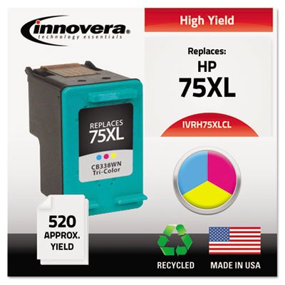 IVRH75XLCL Remanufactured CB338WN (75XL) Ink, 520 Yield, Tri-Color IVRH75XLCL