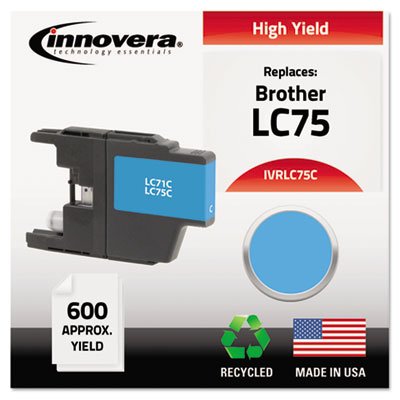 IVRLC75C Remanufactured High-Yield Ink, Cyan IVRLC75C