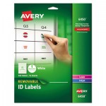 Avery Removable Multi-Use Labels, Inkjet/Laser Printers, 1" dia., White, 63/Sheet, 15 Sheets/Pack AVE6450