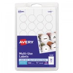 Avery Removable Multi-Use Labels, Inkjet/Laser Printers, 0.75" dia., White, 24/Sheet, 42 Sheets/Pack, (5408) AVE05408