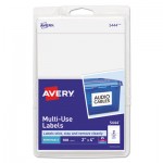 Avery Removable Multi-Use Labels, Inkjet/Laser Printers, 2 x 4, White, 2/Sheet, 50 Sheets/Pack, (5444) AVE05444