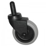 RCP 7570-L2 Replacement Swivel Bayonet Casters, 3" Wheel, Thermoplastic Rubber, Black RCP7570L2