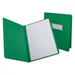 Oxford Report Cover, 3 Fasteners, Panel and Border Cover, Letter, Green, 25 per box OXF52503