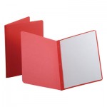 Oxford Report Cover, 3 Fasteners, Panel and Border Cover, Letter, Red, 25/Box OXF52511