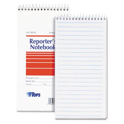 Tops Reporter Notebook, Wide Rule, 4 x 8, White, 70 Sheets, Dozen TOP8030