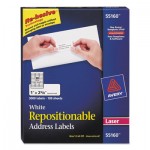 Avery Repositionable Address Labels, Laser, 1 x 2 5/8, White, 3000/Box AVE55160