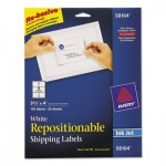 Avery Repositionable Shipping Labels, Inkjet, 3 1/3 x 4, White, 150/Box AVE58164