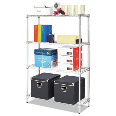 4TRES3614SR Residential Wire Shelving, Four-Shelf, 36w x 14d x 54h, Silver ALESW843614SR