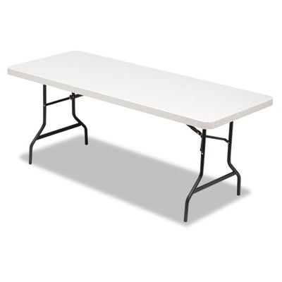 ALE65600 Resin Rectangular Folding Table, Square Edge, 72w x 30d x 29h, Platinum ALE65600