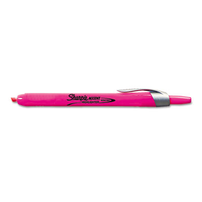 Sharpie Retractable Highlighters, Chisel Tip, Fluorescent Pink, Dozen SAN28029