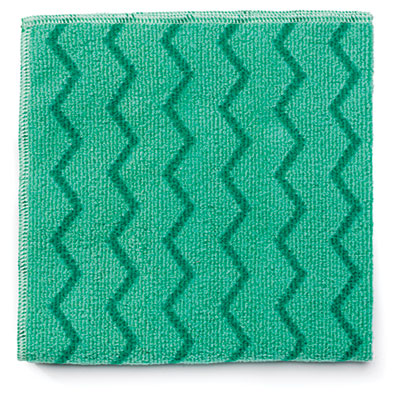 Rubbermaid Commercial FGQ62000GR00 Reusable Cleaning Cloths, Microfiber, 16 x 16, Green, 12/Carton RCPQ620