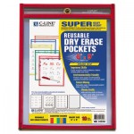 38944 Reusable Dry Erase Pockets, 6 x 9, Assorted Primary Colors, 10/Pack CLI41610