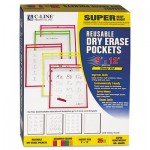 38944 Reusable Dry Erase Pockets, 9 x 12, Assorted Neon Colors, 25/Box CLI40820