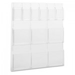 Safco Reveal Clear Literature Displays, 12 Compartments, 30w x 2d x 34-3/4h, Clear SAF5606CL