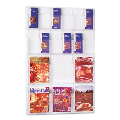 Safco Reveal Clear Literature Displays, 18 Compartments, 30w x 2d x 45h, Clear SAF5600CL