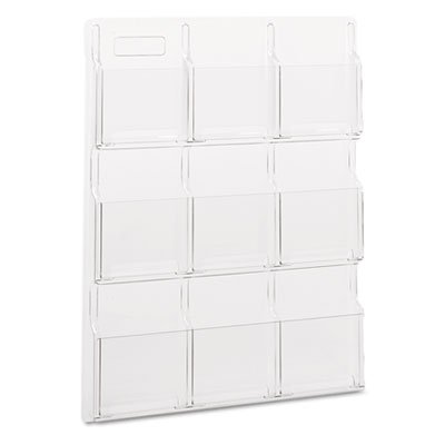 Safco Reveal Clear Literature Displays, Nine Compartments, 30w x 2d x 36-3/4h, Clear SAF5603CL