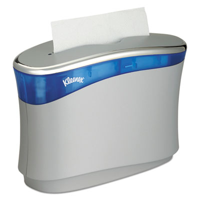 Kleenex Reveal Countertop Folded Towel Dispenser, 13.3 x 5.2 x 9, Soft Gray/Translucent Blue KCC51904