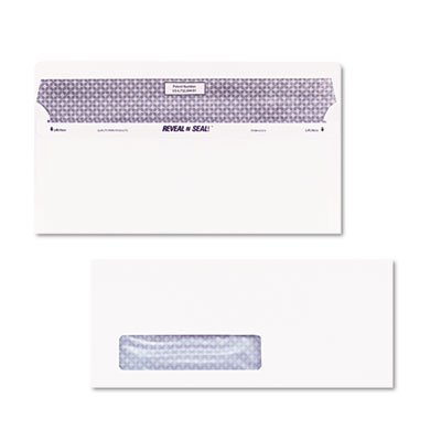 Quality Park Reveal-N-Seal Window Envelope, Contemporary, #10, White, 500/Box QUA67418