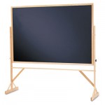 Quartet Reversible Chalkboard, 72 x 48, Black Surface, Oak Frame QRTWTR406810