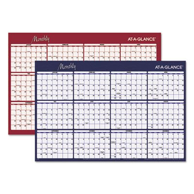 At-A-Glance Reversible Horizontal Erasable Wall Planner, 48 x 32, 2016 AAGA152