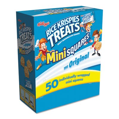 3800012346 Rice Krispies Treats, Mini Squares, 0.39 oz, 50/Box KEB12061