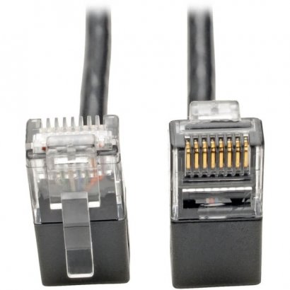 Tripp Lite Right-Angle Cat6 UTP Patch Cable - 1 ft., M/M, Slim, Black N201-SR1-BK