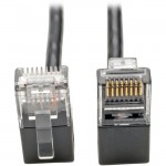 Tripp Lite Right-Angle Cat6 UTP Patch Cable - 1 ft., M/M, Slim, Black N201-SR1-BK