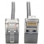 Tripp Lite Right-Angle Cat6 UTP Patch Cable - 2 ft., M/M, Slim, Gray N201-SR2-GY