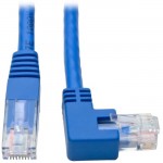 Tripp Lite Right-Angle Cat6 UTP Patch Cable (RJ45) - 1 ft., M/M, Gigabit, Molded, Blue N204-001-BL-RA