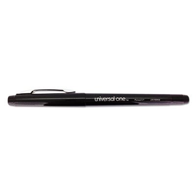 UNV50502 Roller Ball Porous Tip Stick Pen, Black Ink, Medium, Dozen UNV50502