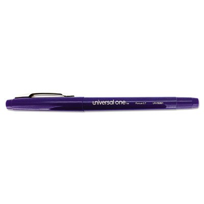 UNV50501 Roller Ball Porous Tip Stick Pen, Blue Ink, Medium, Dozen UNV50501