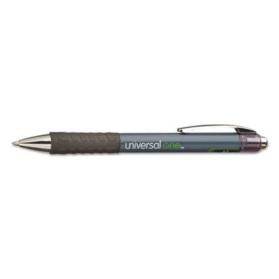 UNV39710 Roller Ball Retractable Gel Pen, Black Ink, Medium, Dozen UNV39710