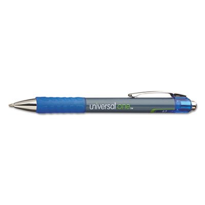 UNV39711 Roller Ball Retractable Gel Pen, Blue Ink, Medium, Dozen UNV39711