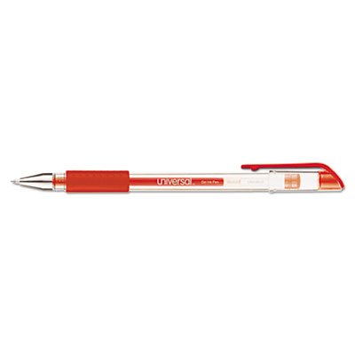 UNV39512 Roller Ball Stick Gel Pen, Red Ink, Medium, Dozen UNV39512
