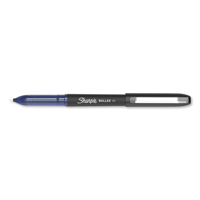 Sharpie Roller Roller Ball Stick Pen, Fine 0.5 mm, Blue Ink/Barrel, Dozen SAN2093199